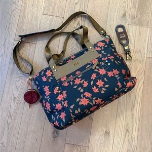 JJ Cole Navy Floral Diaper Bag